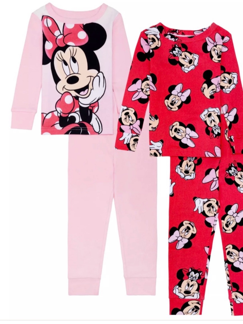 Girl Disney's Minnie Mouse 4-Piece Pajama Top & Pajama Bottoms Set 5T NWT